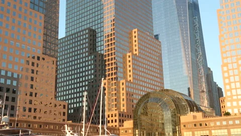 SUNSET BATTERY PARK Stock Footage 191002988