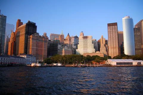 Sunset on Battery Park Stock Photos