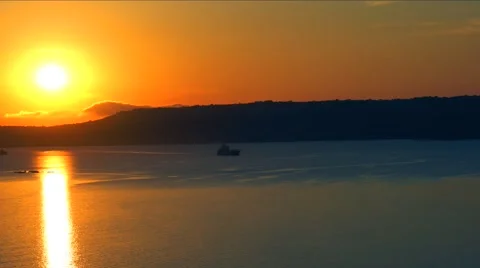 Sunset on the bay of Crete, Greece Stock Footage 64344656