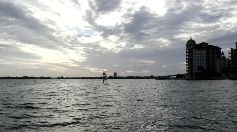 Sunset on the bay Stock Footage 40632248