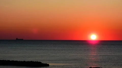 Sunset on the bay Stock Footage 140917470