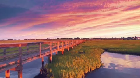Sunset on the Bay (Loopable Clouds) Stock Footage 201298723