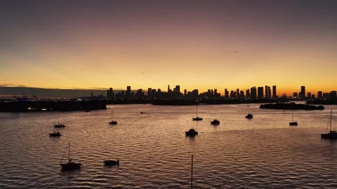 Sunset Bay At Miami Beach In Florida United States. Stock Footage 341899536