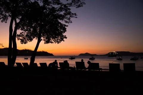 Sunset in the bay Stock Photos