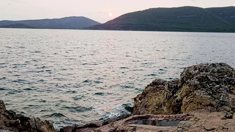 Sunset bay of porto conte Stock Footage 250242133
