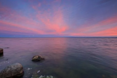 Sunset on the Bay of Puck Stock Photos