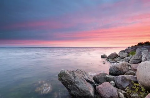Sunset on the Bay of Puck Stock Photos