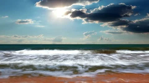 Sunset in the bay of the sea Stock Footage 14809287