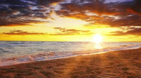 Sunset in the bay of the sea Stock Footage 14815390