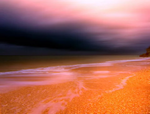 Sunset in the bay of the sea Stock Footage 108659704