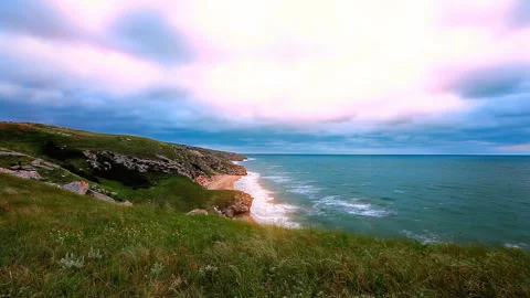 Sunset in the bay of the sea Stock Footage 138006979