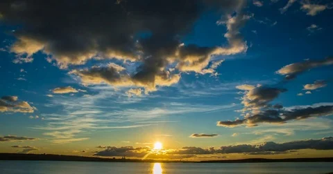 Sunset in the bay, time lapses, night sky, Stock Footage