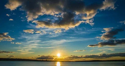 Sunset in the bay, time lapses, night sky, Stock Footage 81552766