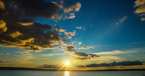 Sunset in the bay, time lapses, night sky, video loop Stock Footage 81986219