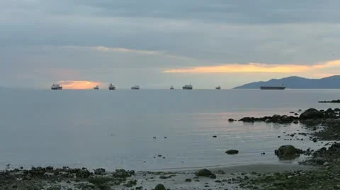 Sunset Bay timelapse Stock Footage 22360200