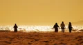 Sunset Beach 01 Slow Motion x4 Santa Monica USA HD Footage