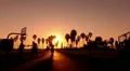 Sunset Beach 05 Basketball Silhouette Venice California HD Footage