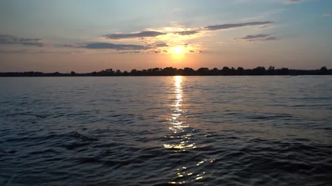 Sunset on beach 1 Stock Footage 134960987