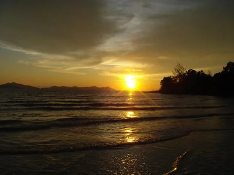 Sunset on a beach 2 Foto stock