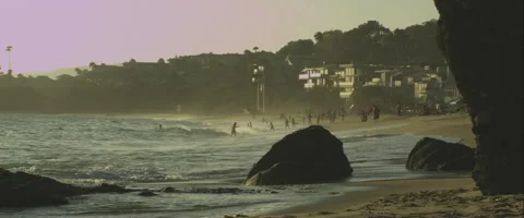 Sunset at the beach, 3K, Anamorphic, Red One Stock Footage 46031511