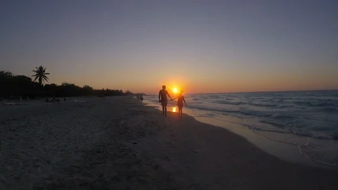 Sunset beach 4 Stock Footage 90721710