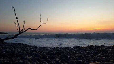 Sunset at the beach 4K Video stock 152862890