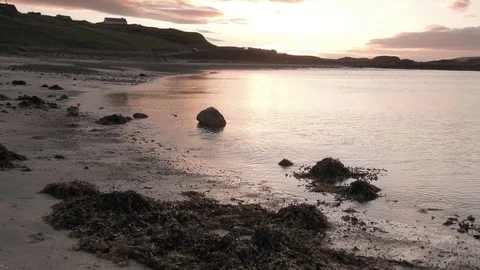Sunset on the beach 4K- Scotland Video stock 95031155