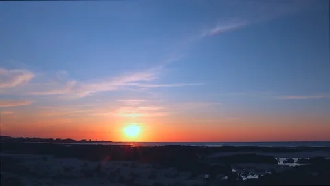 Sunset on the beach, 4K timelapse Stock Footage 126204543