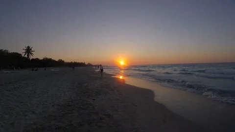 Sunset beach 6 Stock Footage 90721720