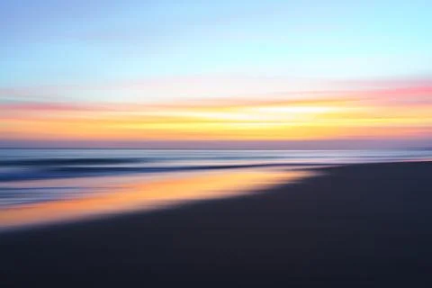 Sunset on the beach, abstract creative background, line art, soft blur Stock Photos