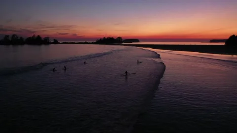 Sunset Beach Aerial clip Stock Footage 139316147
