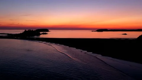 Sunset Beach Aerial clip Stock Footage 139316149