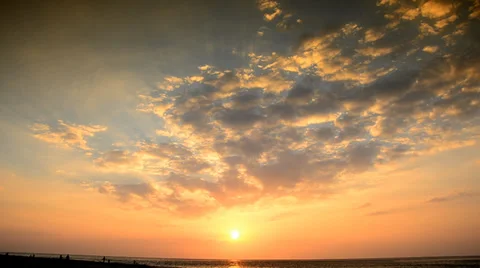 Sunset at beach and sky in evening Stock Footage 38118731
