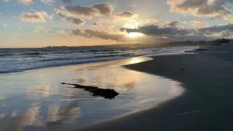 Sunset at the beach - Aptos, CA - IMG 3315 Stock Footage 193102005