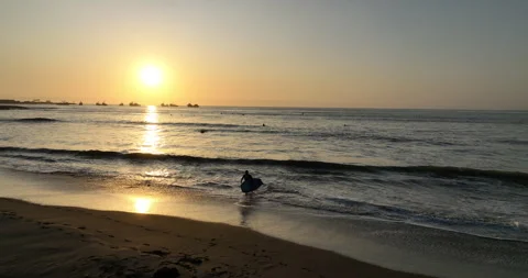 Sunset at the beach in Arica, Chile Stock Footage 257345337