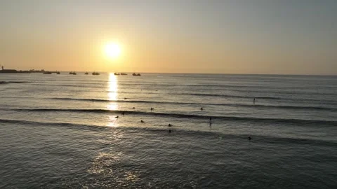 Sunset at the beach in Arica Stock Footage 257366569