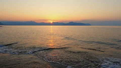 Sunset at the beach in Aspra Stock Footage 331852172