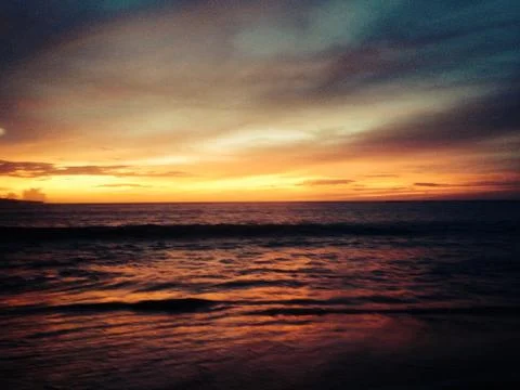 Sunset on beach Bali Foto stock