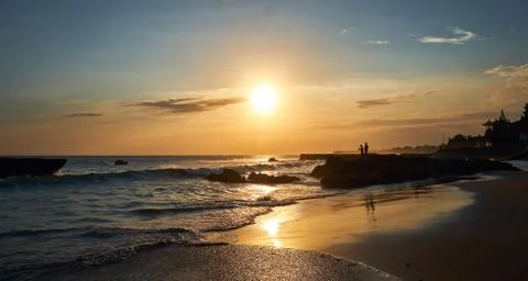 Sunset on the beach in Bali Foto stock