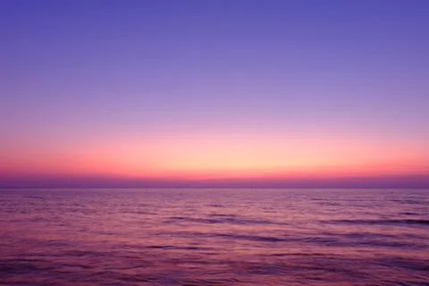 Sunset on beach, Beach background, Twilight background Stock Photos