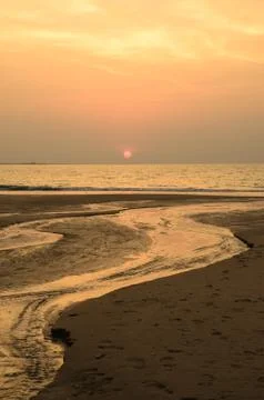 Sunset on the beach with beautiful sky Фото