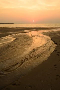 Sunset on the beach with beautiful sky Foto stock