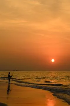 Sunset on the beach with beautiful sky Stock-Fotos