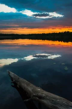 Sunset on the beach with beautiful sky Stock Photos