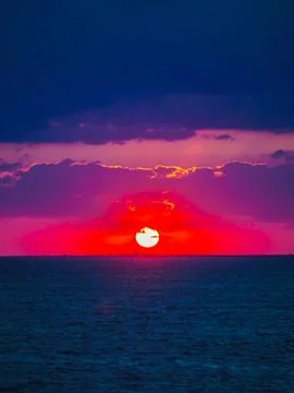 Sunset on the beach with beautiful sky 스톡 사진