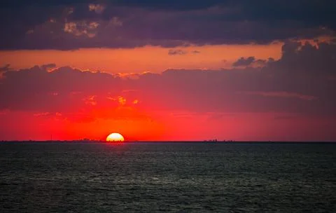Sunset on the beach with beautiful sky 스톡 사진