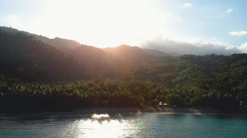 Sunset at the beach in Boracay, Philippines / 4K Drone Video Video stock 103605995