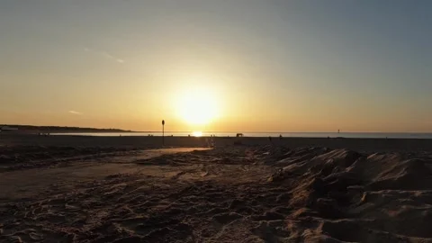 Sunset on the beach on the Brouwersdam. Stock Footage 250947881