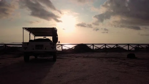 Sunset Beach Buggy Car 4K Stock Footage 146890104