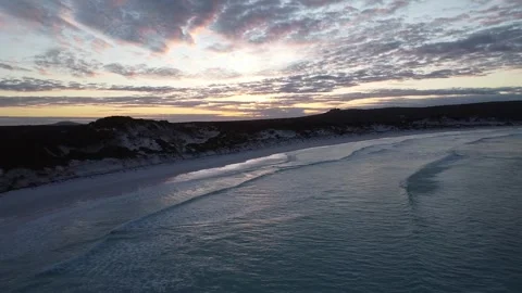 Sunset Beach at Cape Le Grand National Park, Drone View Stockbeeldmateriaal 337470065